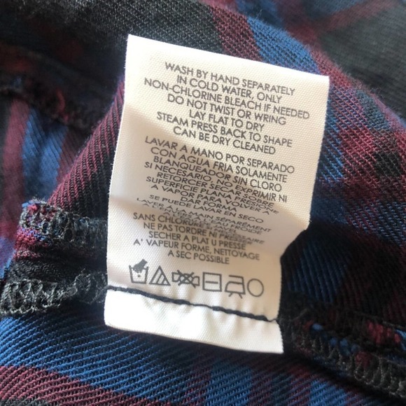 Cabi Moody Check Plaid Peplum Shirt Blue Black Size Medium Button Down casual - Picture 13 of 14